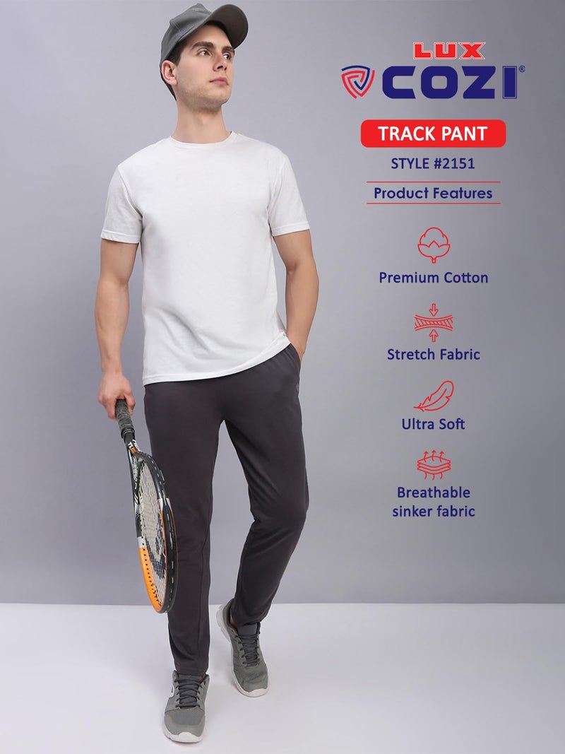 Lux Cozi Solid Regular Fit Cotton Trackpant for Men_COZI_2151_DRKGRY_2XL_1PC Dark Grey - Image 3