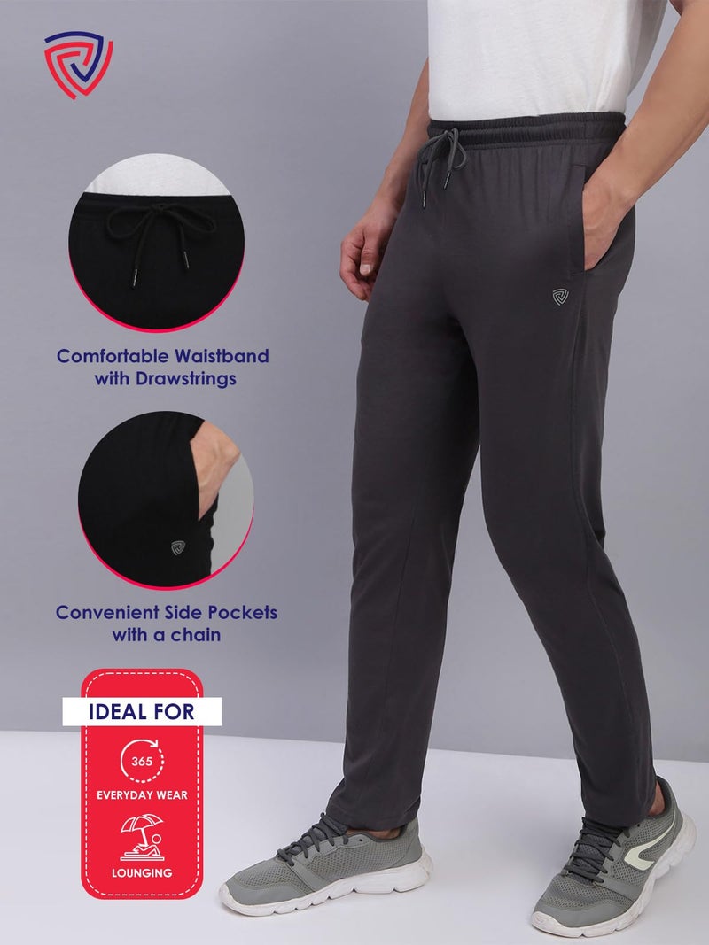 Lux Cozi Solid Regular Fit Cotton Trackpant for Men_COZI_2151_DRKGRY_2XL_1PC Dark Grey - Image 4