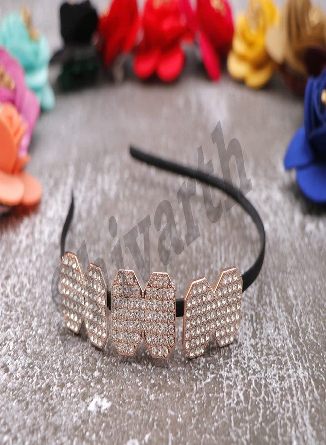 Shivarth Hair Accessories Bow Tie Design Rhiestone Hair Band Bridal Side Combs Headpiece for Women Headband Stone Bride Wedding Hair Wear 2pcs - Image 5