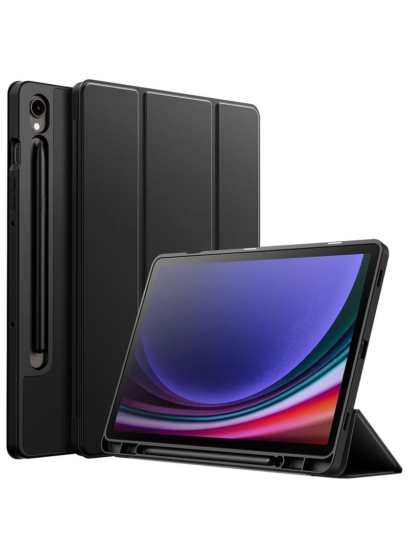 بروتيكت غطاء تابلت سامسونج تاب S10 FE | ثلاثي الطي | قفل مغناطيسي | وظيفة تشغيل/إيقاف تلقائي | حامل قلم | سيليكون مقاوم للصدمات | مضاد للبصمات | أسود | الموديل: PSTS10FEBLK - Image 1