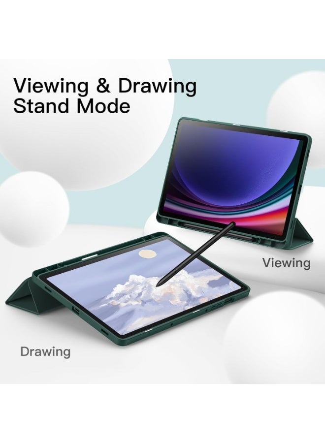 بروتيكت غطاء تابلت سامسونج تاب S10 FE | ثلاثي الطي | قفل مغناطيسي | وظيفة تشغيل/إيقاف تلقائي | حامل قلم | سيليكون مقاوم للصدمات | مضاد للبصمات | أسود | الموديل: PSTS10FEBLK - Image 3