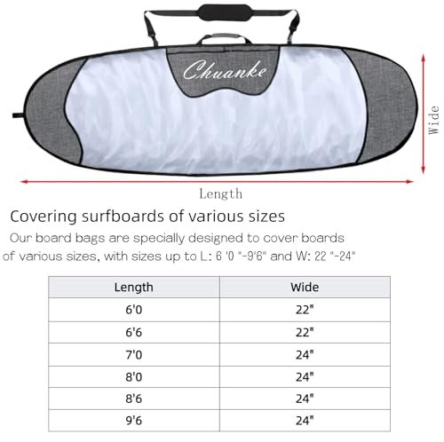 Chuanke Surfboard Bag Outdoor Waterproof and Sun Protection Surfboard Carrying Bags with Fin Slot for 60 66 70 80 86 96 Longboard Storage and Travel - Image 3