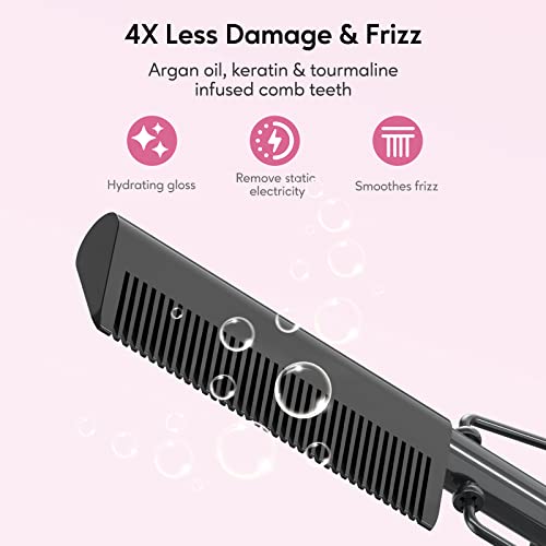 Terviiix Hot Comb Electric by Terviiix, Pressing Combs for Natural Black Hair, Wigs & Beard, Anti-Scald Straightening Comb with Keratin & Argan Oil Infused Teeth, Temperatures Adjustable, 60 Min Auto Shut Off - Image 4