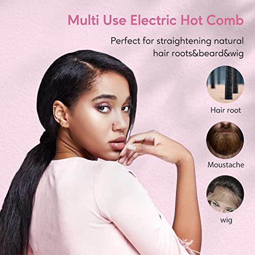 Terviiix Hot Comb Electric by Terviiix, Pressing Combs for Natural Black Hair, Wigs & Beard, Anti-Scald Straightening Comb with Keratin & Argan Oil Infused Teeth, Temperatures Adjustable, 60 Min Auto Shut Off - Image 5