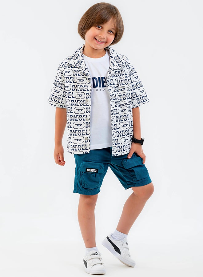 CN Jeans wear Kids Boys Summery White Shirt - Image 1
