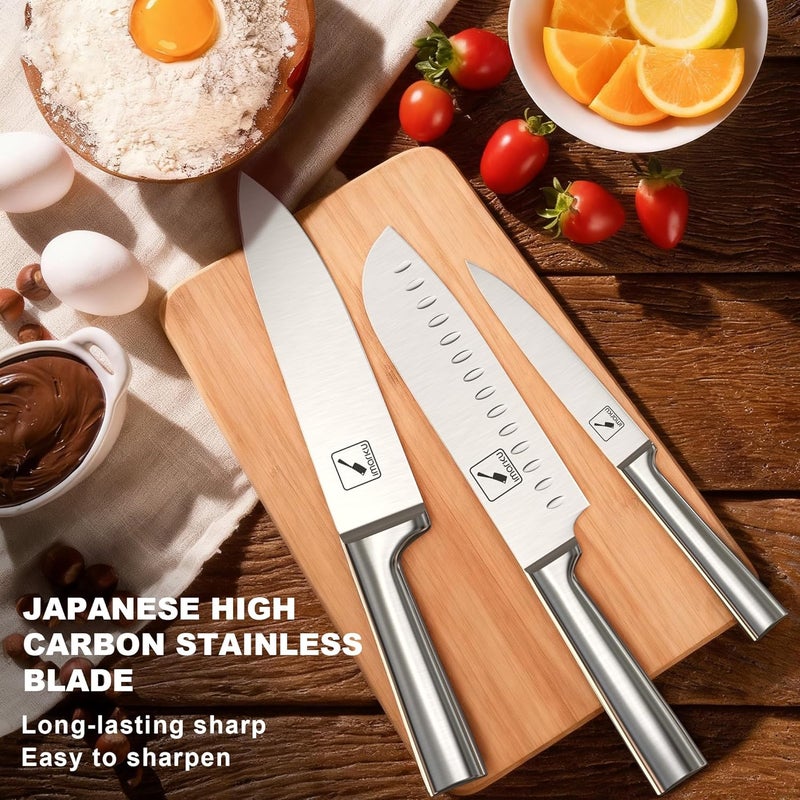 imarku 15 PCS Knife Set: Kitchen Knife Set with High Carbon Stainless Steel, Knife Block Set with Dishwasher Friendly Ultra Sharp Professional Chef Well Balance Knives Set, Best Gifts for Women Men - Image 3