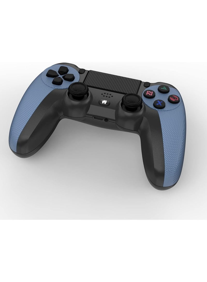 وحدة تحكم ألعاب لاسلكية لجهاز PS4/PS4 Slim/PS4 pro/PC مع كابل شحن USB مع لوحة لمس قابلة للنقر والاهتزاز ووظيفة الصوت وشريط إضاءة ومضاد للانزلاق (أزرق) - Image 5