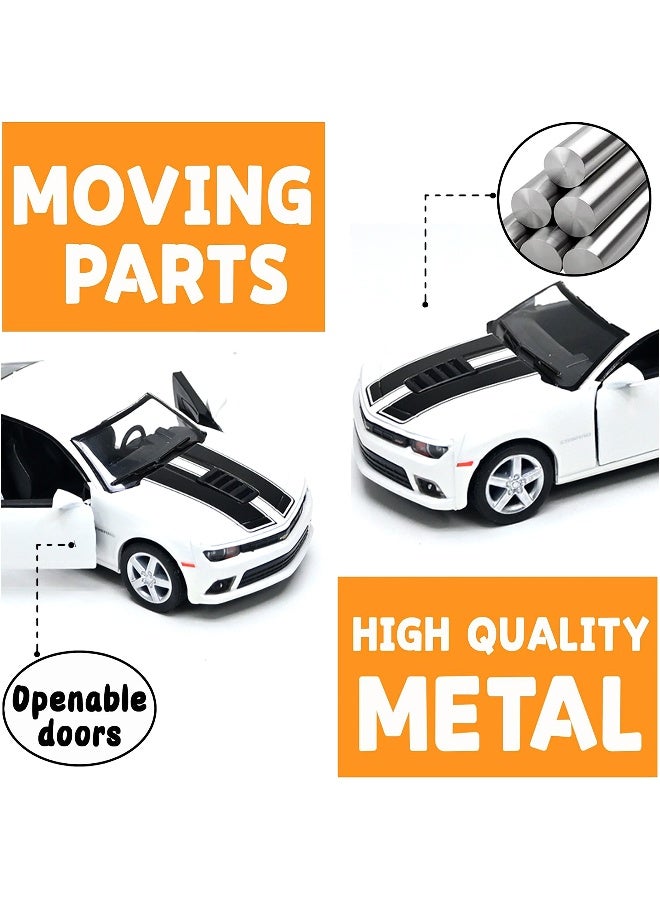 Kinsmart سيارة شيفروليه كامارو مصنوعة من سبائك المعادن بحجم 1:38 مع أبواب قابلة للفتح وآلية سحب للخلف - Image 4