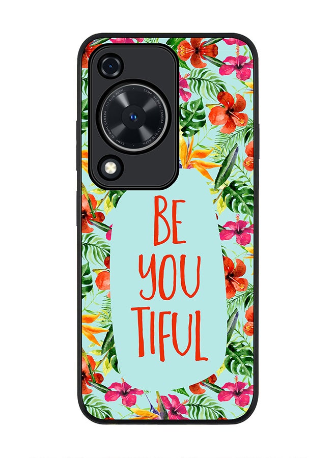 Stylizedd Rugged Black edge case for Huawei nova Y72 / Huawei Enjoy 70 4G, Slim fit Soft Case Flexible Rubber Edges Anti Drop TPU Gel Thin Cover -  Be You Tiful - Image 1