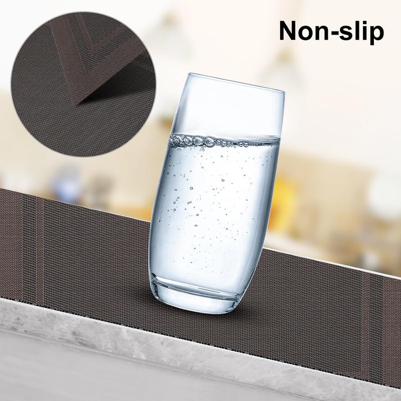 Aofmee Placemats Set of 6, Washable PVC Place Mats, Heat Resistant Non-Slip Table Mats, Woven Vinyl Plastic Placemats for Dining Table Decor, Stain Resistant Kitchen Table Placemats, Easy to Clean - Image 4