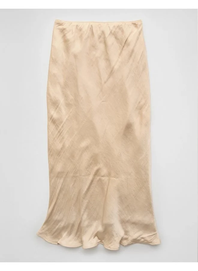 American Eagle AE High-Waisted Satin Midi Skirt