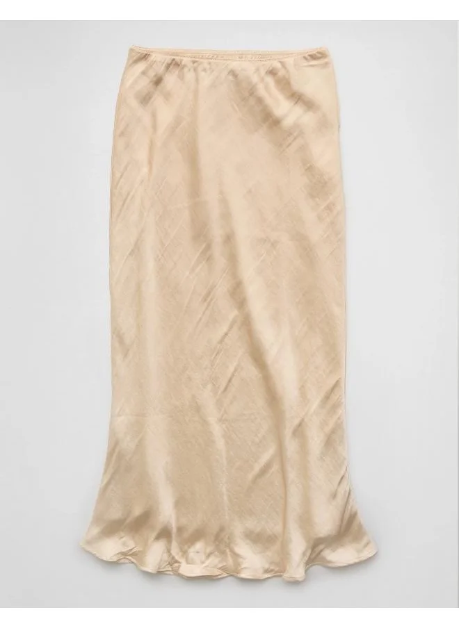 American Eagle AE High-Waisted Satin Midi Skirt