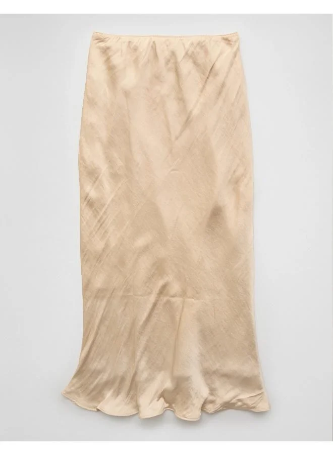 American Eagle AE High-Waisted Satin Midi Skirt