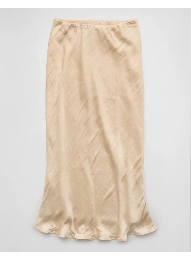 American Eagle AE High-Waisted Satin Midi Skirt