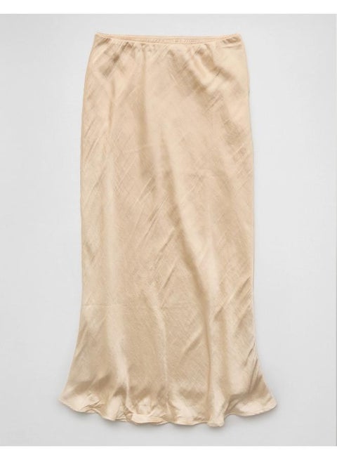 تنورة ميدي ساتان بخصر مرتفع