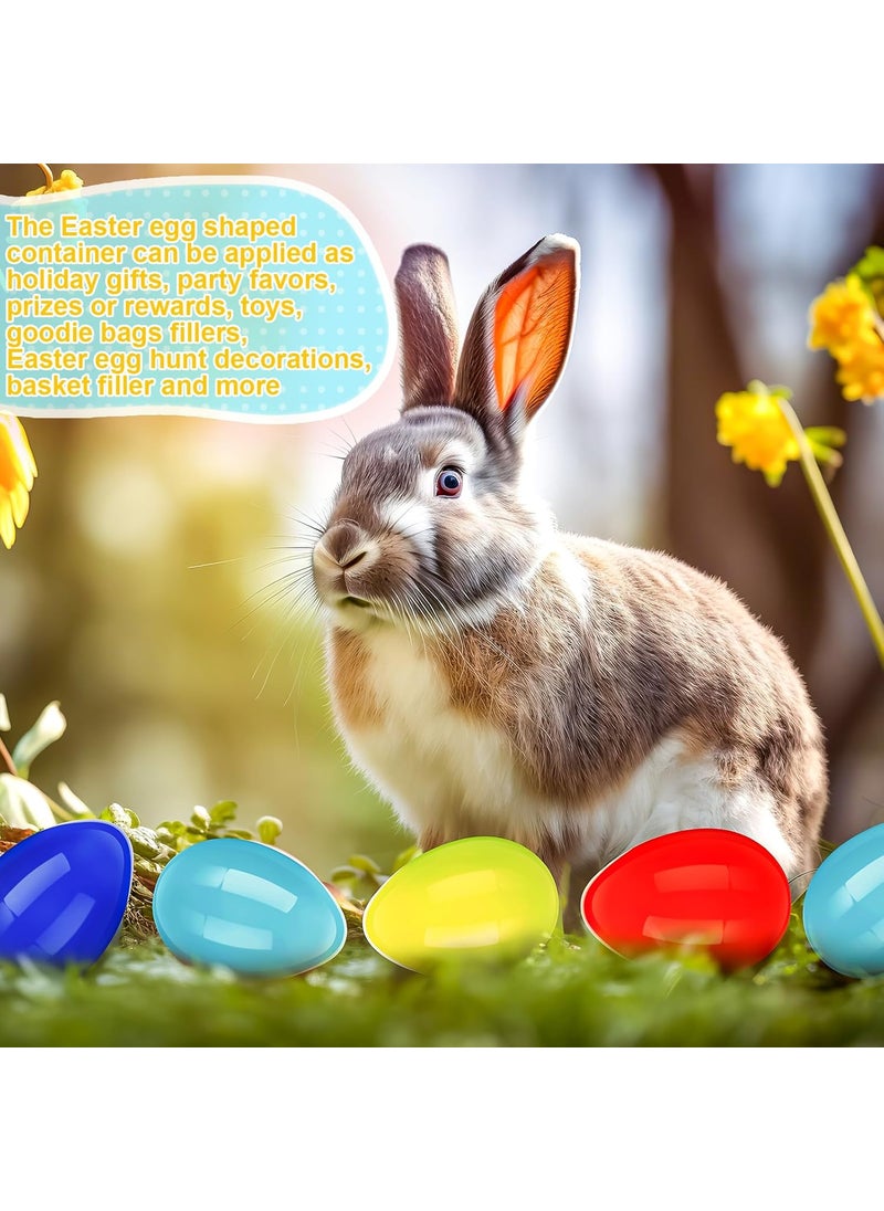 Leitee Leitee 12 Pcs 4 Inch Fillable Easter Eggs Colorful Empty Plastic Surprise Egg Bright Color for Hunt Party Supplies Stuffed Basket Easter Decorations Presents Classroom Prize  - Image 5