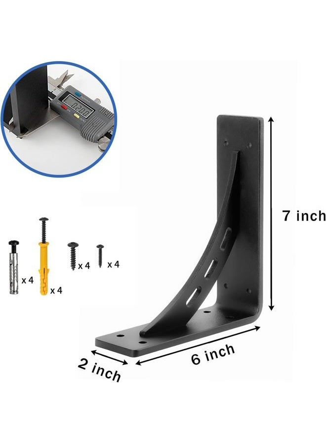 QDMXJF Heavy Duty Bracket,Granite Countertop Support Brackets, Heavy Duty Shelf Brackets , Max Load 1000 Lbs ,Mantel Brackets (Set of 2) - Countertop Support Brackets (7" x 6") - Image 2