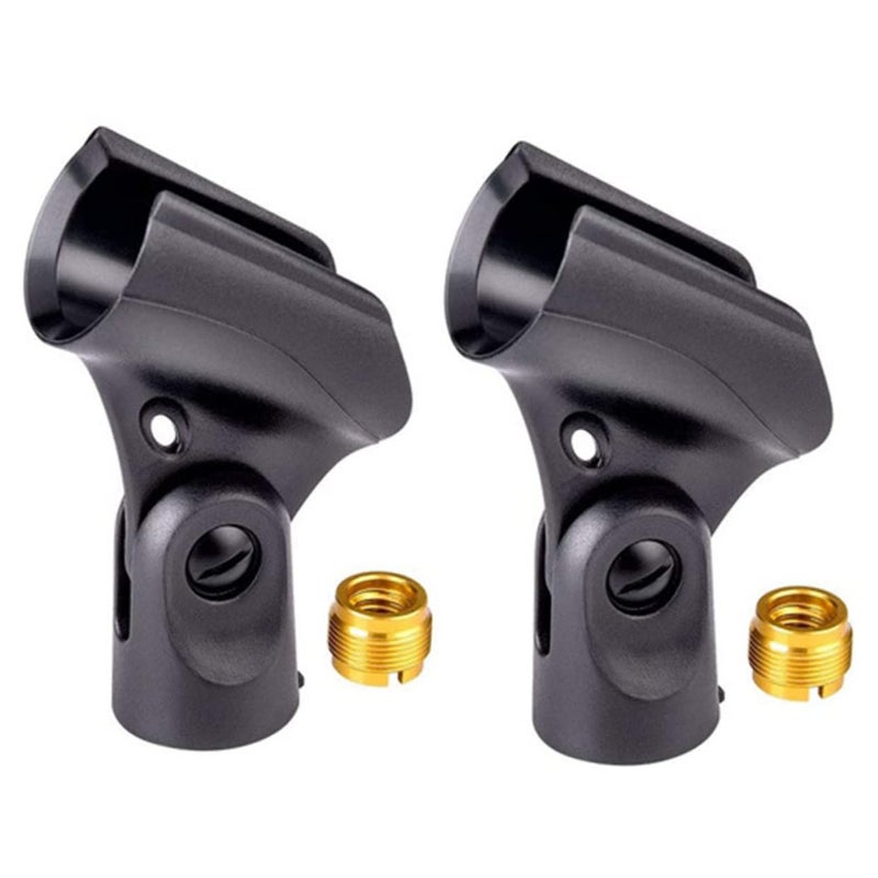 2 Pcs Microphone Clip Holders With Adapters For Handheld Microphones KTV Stage Concert Use - Image 2