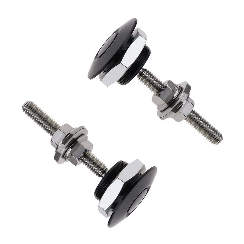 ANJOSHI Quick Release Latch Lock Clip Push Button Bonnet Kit 1.25in/32mm Diameter Universal Aluminum Alloy Quick Latch Lock for Auto Car Bumper License Plate Hood or Various DIY (2 Pack-Black)