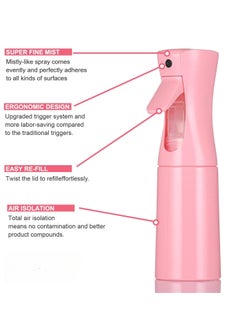 Generic Continuous Spray Bottle, 300ml Hair Mister Spray Bottle, Fine Mist Water Spray Bottle for Salons,Barber, Plants, Skin Care, Cleaning (Pink)  - Image 2