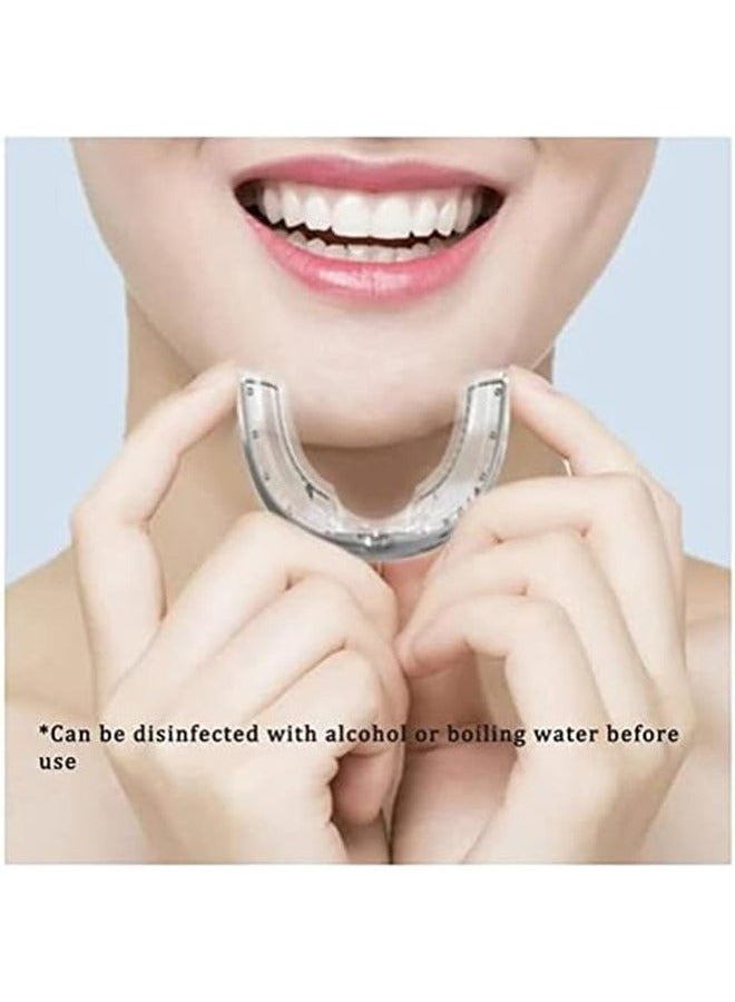 شو وو جهاز مضاد للشخير للبالغين، واقي فم قابل للتعديل بتصميم مريح، واقي ليلي مزدوج لتخفيف صرير الأسنان وانقطاع النفس أثناء النوم، حل خالٍ من الشخير للرجال والنساء، أبيض - Image 5