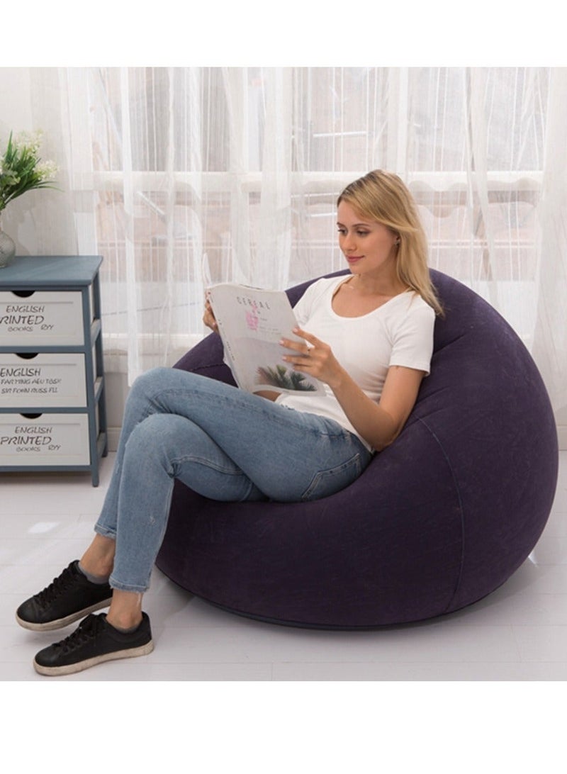 WALALLA Foldable Portable Inflatable Flocking Sofa, Inflatable Bean Bag Chairs,  Beanless Bag, Inflatable Lounge Chair, Lazy Sofa, Lazy Chair, Air Funiture, Inflatable Chair with Air Pump - Image 1