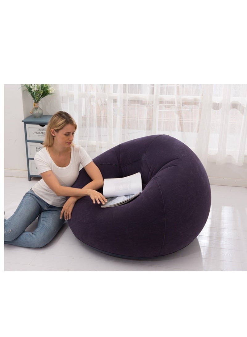 WALALLA Foldable Portable Inflatable Flocking Sofa, Inflatable Bean Bag Chairs,  Beanless Bag, Inflatable Lounge Chair, Lazy Sofa, Lazy Chair, Air Funiture, Inflatable Chair with Air Pump - Image 3