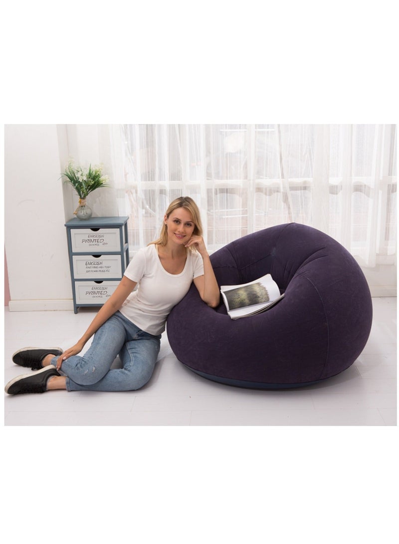 WALALLA Foldable Portable Inflatable Flocking Sofa, Inflatable Bean Bag Chairs,  Beanless Bag, Inflatable Lounge Chair, Lazy Sofa, Lazy Chair, Air Funiture, Inflatable Chair with Air Pump - Image 2