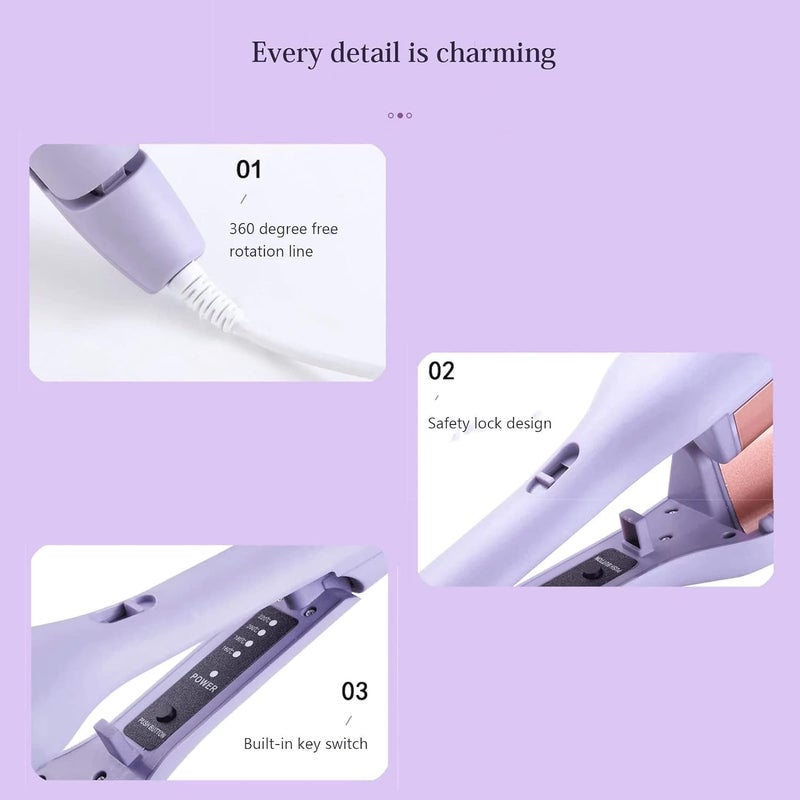KNH MART Wave Curling Iron with 4 Gears Crimper Hair Iron for Wedding Travel Beginner Pink Straightening Curling Irons Hair Care Styling 105 - Image 3