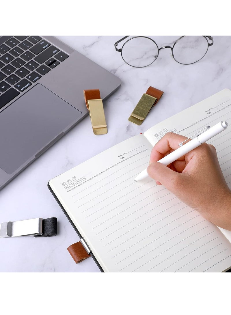 Oasisgalore 4Pcs Pen Clips for Notebook PU Leather Pen Loop Holder for Journal, Planner  - Image 5