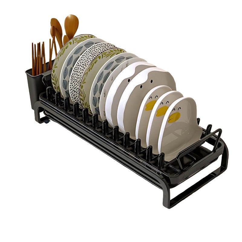 Bellveen 13 Tier Metal PullOut Kitchen Cabinet Organizer Rack Adjustable Dish Storage with Sliding Rails Painted Steel Plate Holder for Countertop Multicolour - Image 1