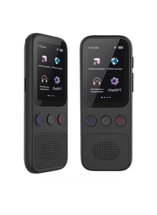 S80 Translator - Compact Multi-Function Translation Device with 2-Inch Touch Screen, Music & Video Support, and ChatGPT Integration, Simultaneous interpretation of 138 voices, 25 exchange rates, and 18 offline translations