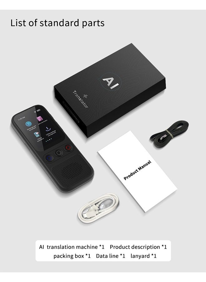 S80 Translator - Compact Multi-Function Translation Device with 2-Inch Touch Screen, Music & Video Support, and ChatGPT Integration, Simultaneous interpretation of 138 voices, 25 exchange rates, and 18 offline translations