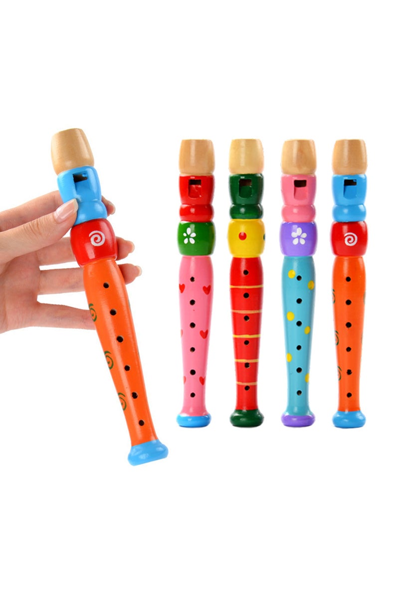 erorex 1 Pc Small Wooden Colorful Piccolo Flute for Kids Learning Rhythm Musical Instrument Early Educat... - Image 1
