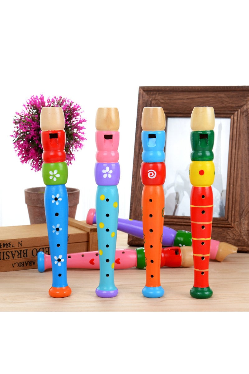 erorex 1 Pc Small Wooden Colorful Piccolo Flute for Kids Learning Rhythm Musical Instrument Early Educat... - Image 4