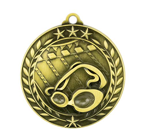 Express Medals 10 Pack Swimming Gold Medals Trophy Award with Neck Ribbons WAMG970 - Image 3