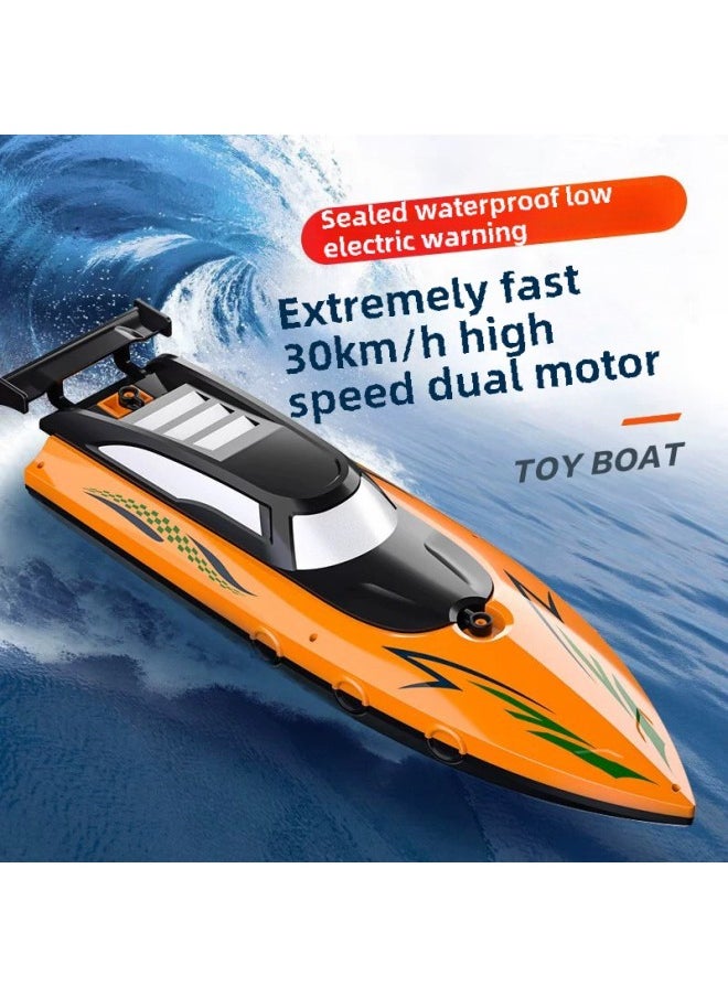 Generic - Children's Super-large Remote Control Boat Charging High-speed Remote Control Speedboat High-horsepower Ship Boy Water Large Toy Model-Color:Orange 32cm Double Paddle High Speed Boat Double Waterproof-Specifications:Standard Single Battery With 30 Minutes + Lifetime Warranty - Image 1