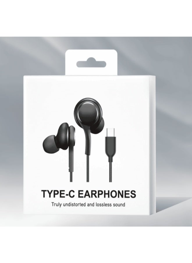 SPON Wired USB Type-C earphones with AKG control, in-ear design, compatible with Galaxy S25/S24/S23/S22 Ultra and other Android devices - Image 2