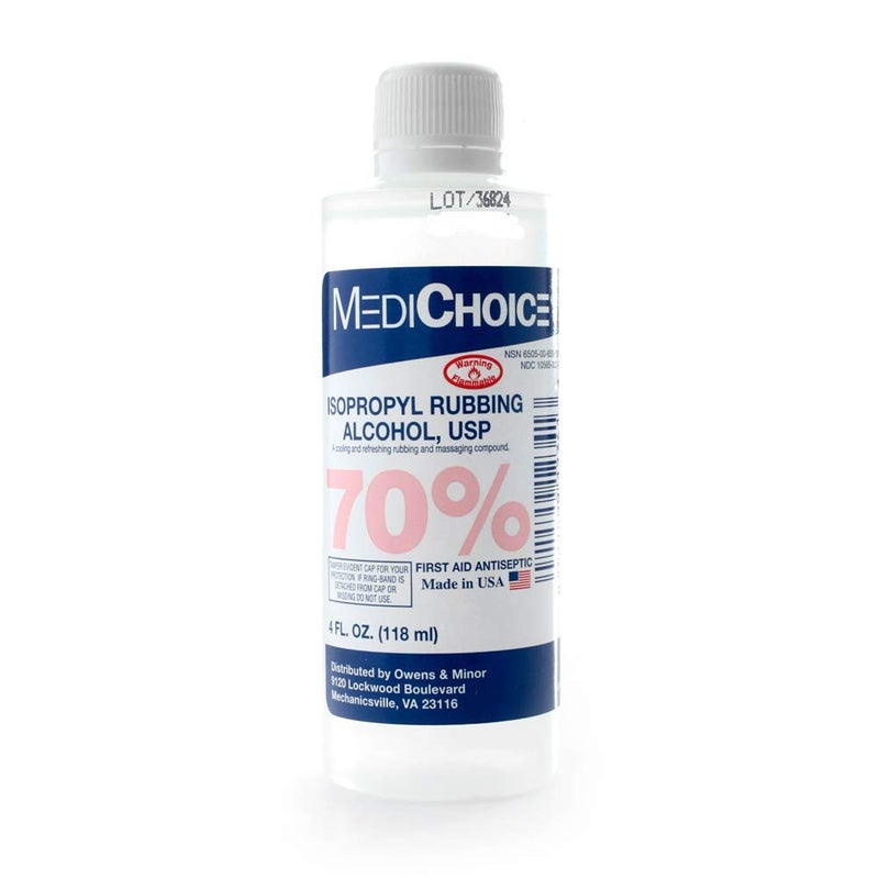 MediChoice First Aid Antiseptic Solution w 70 Alcohol Isopropyl 4 Ounce 1314IA7004 Case of 60 - Image 1