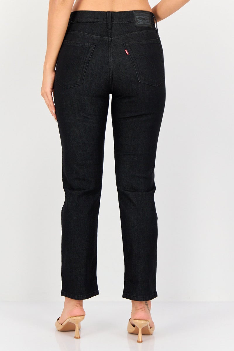 Levi's جينز نسائي مستقيم مناسب قابل للتمدد، أسود - Image 2