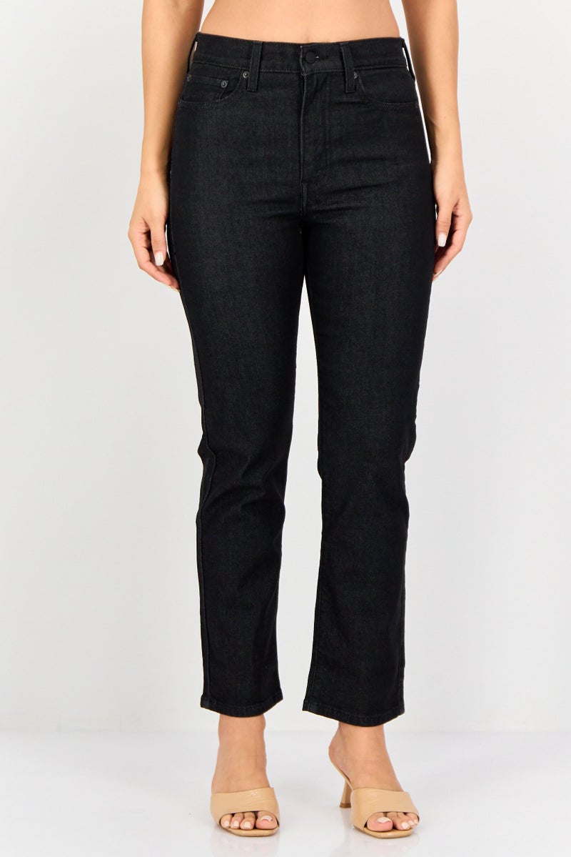 Levi's جينز نسائي مستقيم مناسب قابل للتمدد، أسود - Image 1