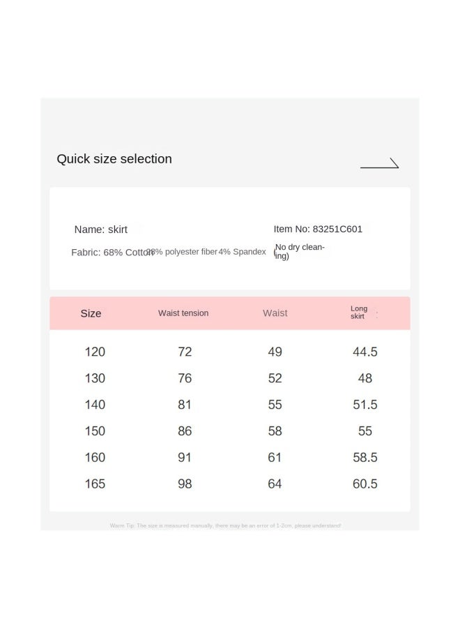 DEESHA Denim Loop Skirt】girls' 25 Spring/autumn Mid-older Kids Casual A-line Skirt - Image 5