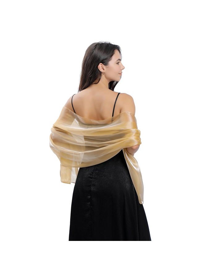Ladiery Silky Shawls and Wraps for Evening Dresses: Women Sheer Soft Bridesmaid Wedding Formal Party Organza Shawl - Image 3