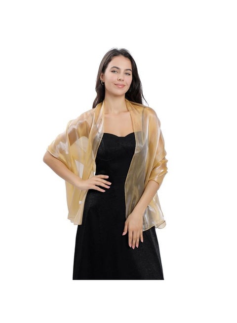 Ladiery Silky Shawls and Wraps for Evening Dresses: Women Sheer Soft  Bridesmaid Wedding Formal Party Organza Shawl | Best Price UAE