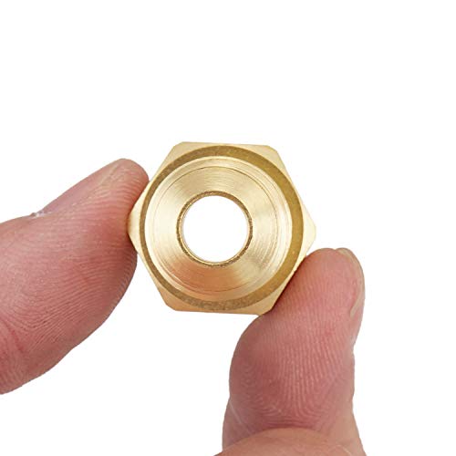 Litorange 2 PCS Brass Flare Tube Fitting Coupling Gas Adapter 3/8" Flare X 3/8" Female NPT Pipe Connector - Image 2