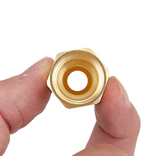 Litorange 2 PCS Brass Flare Tube Fitting Coupling Gas Adapter 3/8" Flare X 3/8" Female NPT Pipe Connector - Image 3