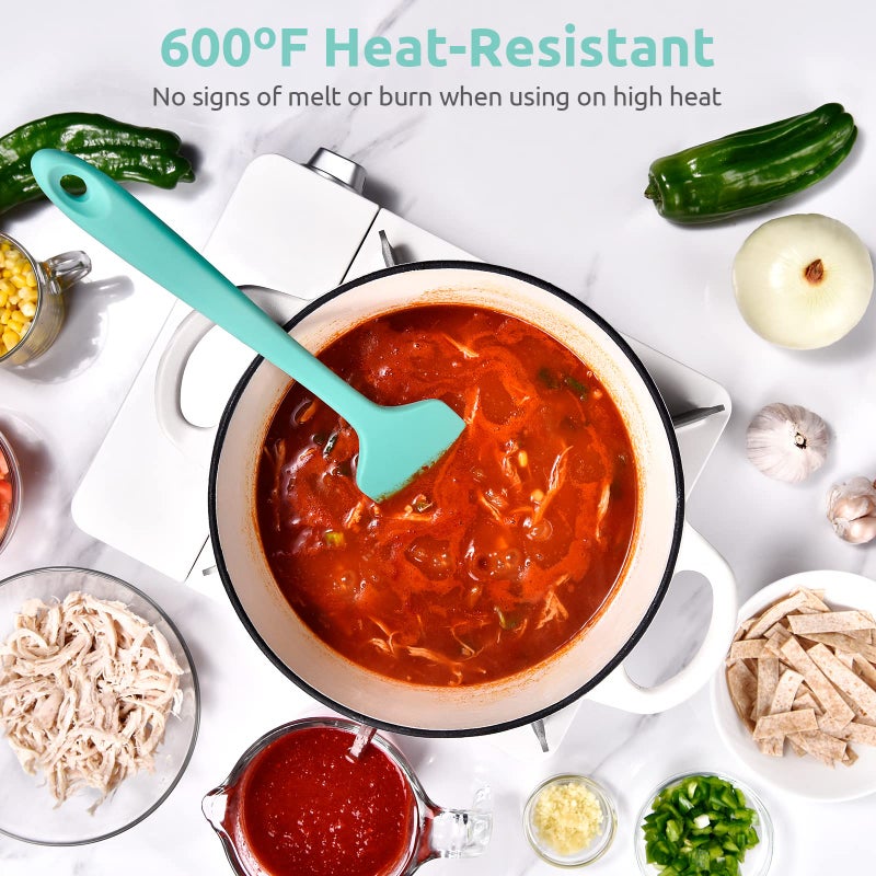 U-Taste 14in Extra Large Silicone Spatula: U-Taste 600ÂºF Heat Resistant Flexible Silicon Mixing Stirring Cooking Scraping Baking Bowl Scraper Seamless Spreader for Kitchen Nonstick Cookware (Aqua Sky) - Image 3