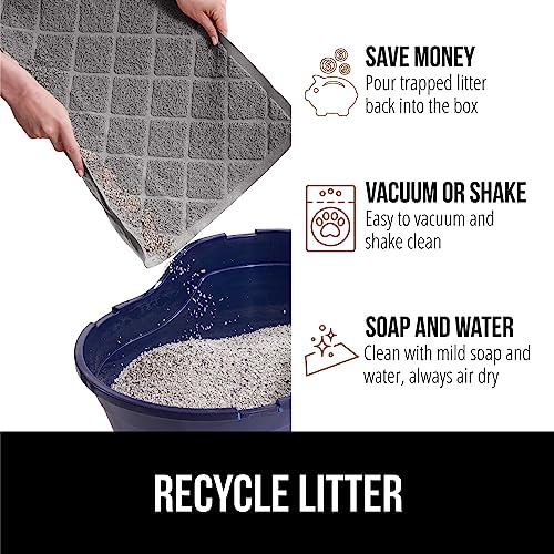 GORILLA GRIP Cat Litter Box Mat, 40x28, Water Resistant, US Designed Kitty Litter Trapping Mats, Easy to Clean, Scatter Control, Less Mess and Clean Floors, Kitten Supplies for Indoor Cats, Gray - Image 5
