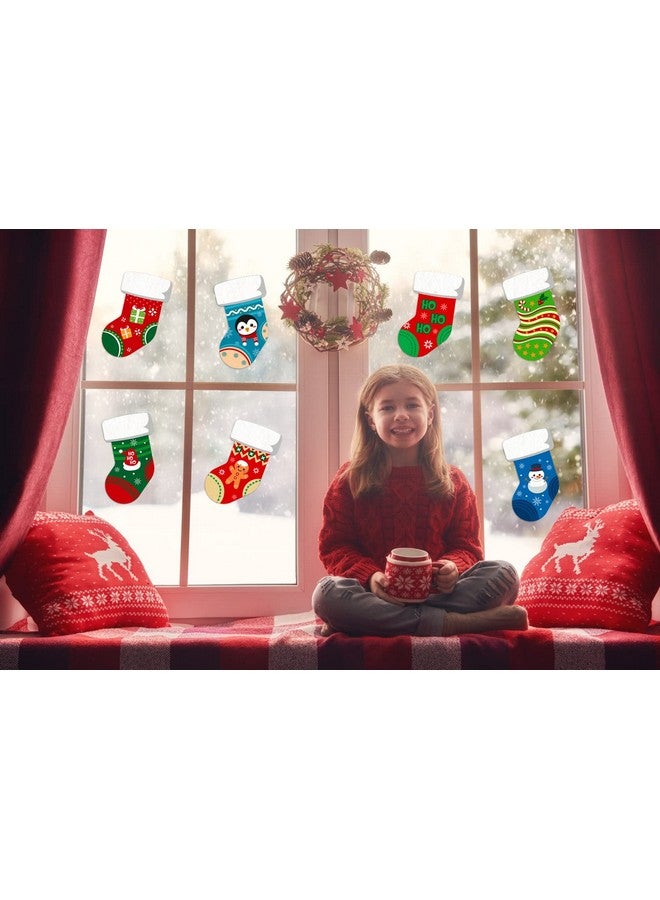 SICOHOME Christmas Cut-Outs For Classroom 4"X6" Assorted Xmas Stocking Cut-Outs With Glue Point Dots For Winter Bulletin Board Classroom School Christmas Candy Party Decorations - Image 4