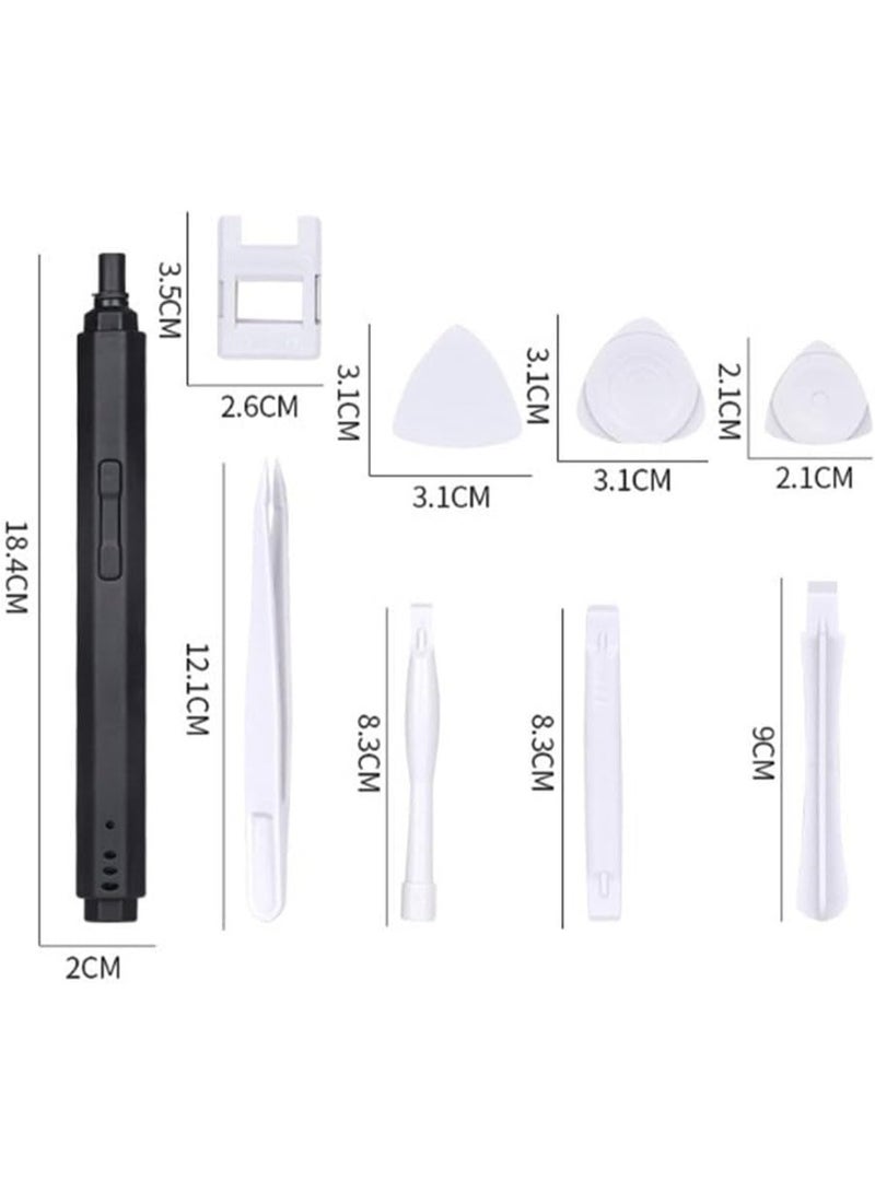 طقم مفك براغي كهربائي صغير 42 في 1 قابل لإعادة الشحن بدون أسلاك مع رؤوس مغناطيسية ووظيفة الدوران الأمامي والخلفي مناسب لتفكيك الهواتف وصيانة الحواسيب وإصلاح الأجهزة الإلكترونية - Image 4